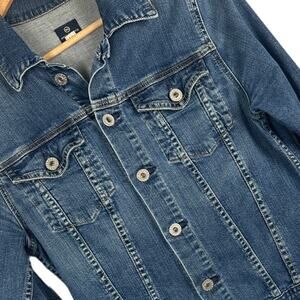AG ADRIANO GOLDSCHMIED Women's M Blue Denim Cropped Jacket The Robyn USA Made